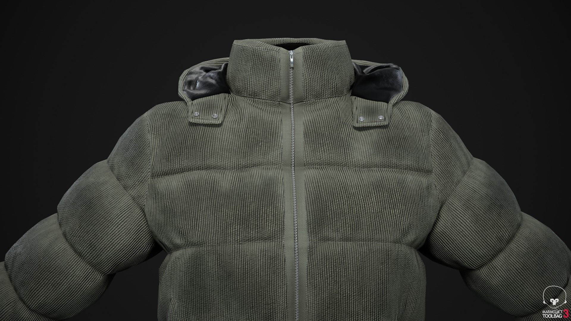 Beige and khaki winter jackets Low-poly 3D model_26