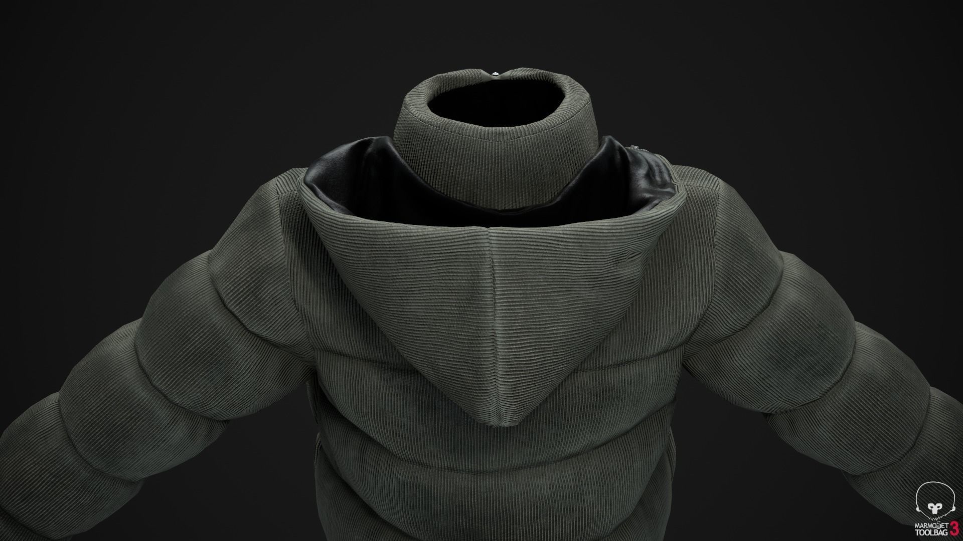 Beige and khaki winter jackets Low-poly 3D model_32