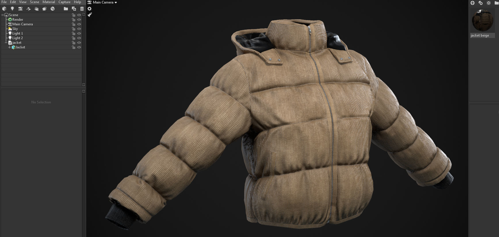 Beige and khaki winter jackets Low-poly 3D model_39