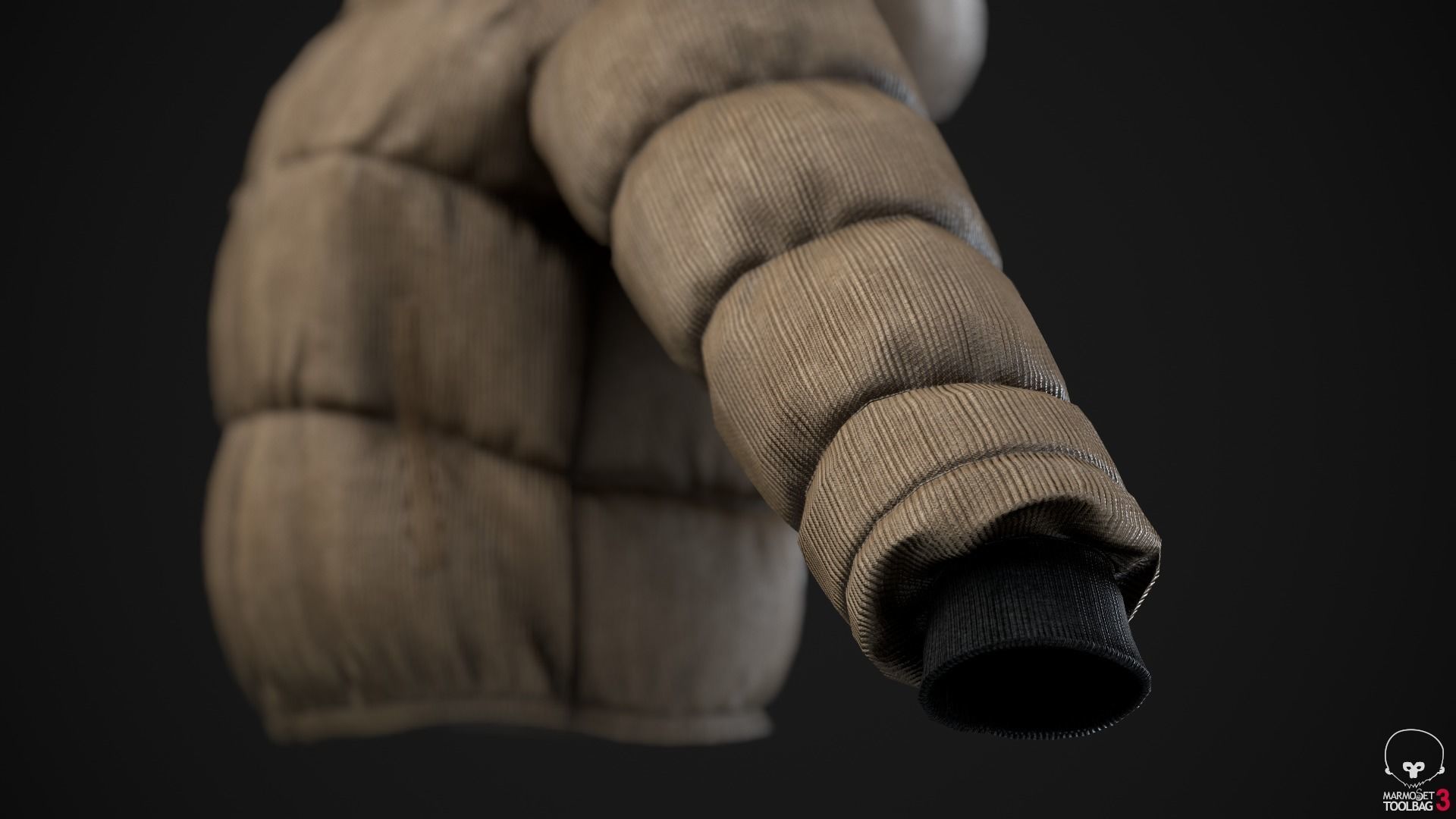 Beige and khaki winter jackets Low-poly 3D model_14