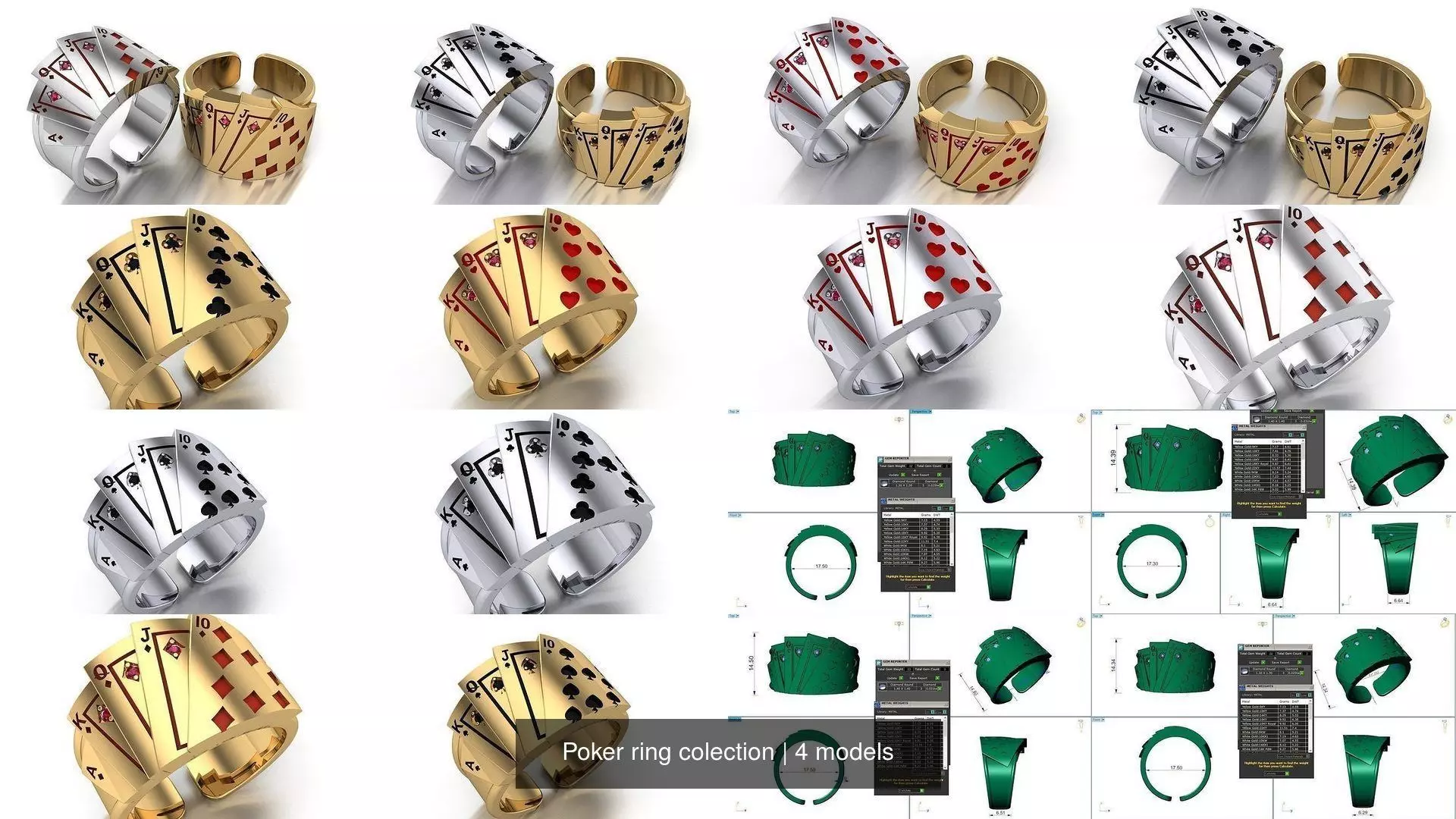 Poker ring colection 3D Model Collection_0
