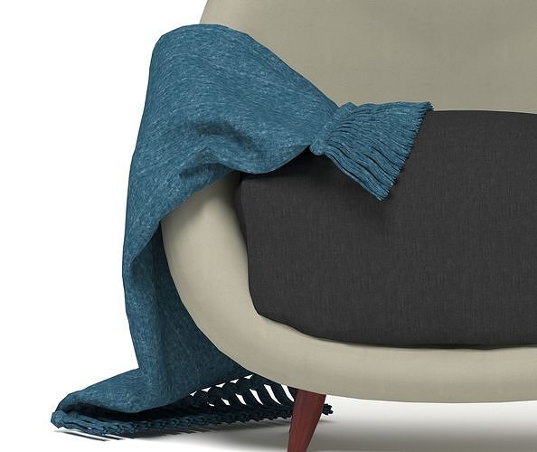 Chair with throw blanket