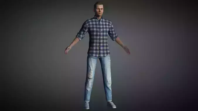 AAA Realistic Male Character 04 Low-poly 3D model