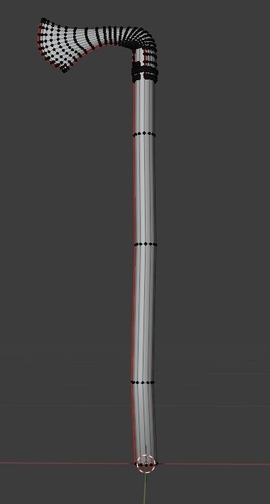 Classic Germanic poleaxe with wooden handle 3D model_9