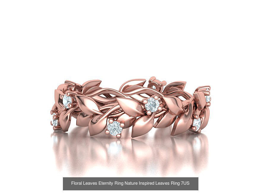 Floral Leaves Eternity Rings Collection 7US 8US 9US sizes _2