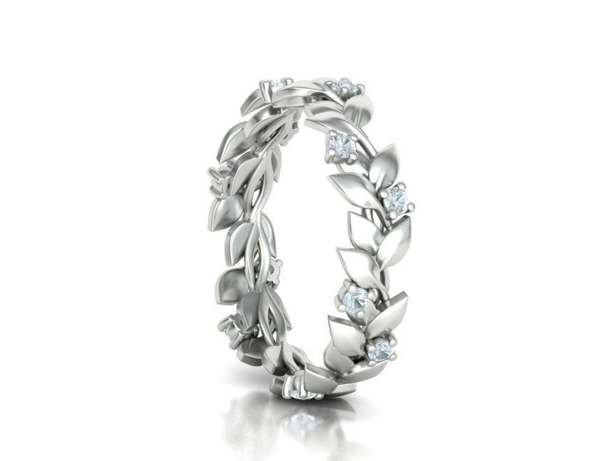 Floral Leaves Eternity Rings Collection 7US 8US 9US sizes _32