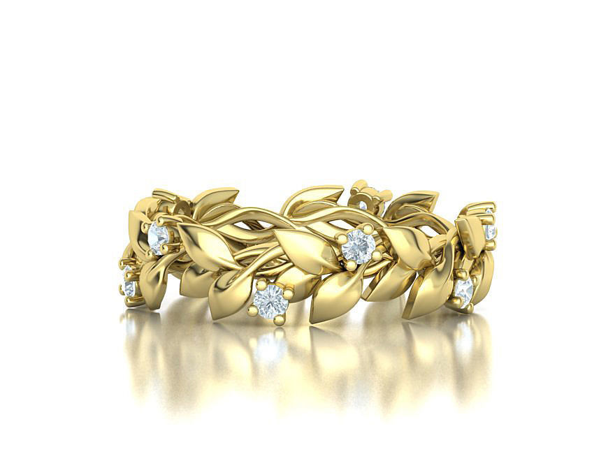 Floral Leaves Eternity Rings Collection 7US 8US 9US sizes _9