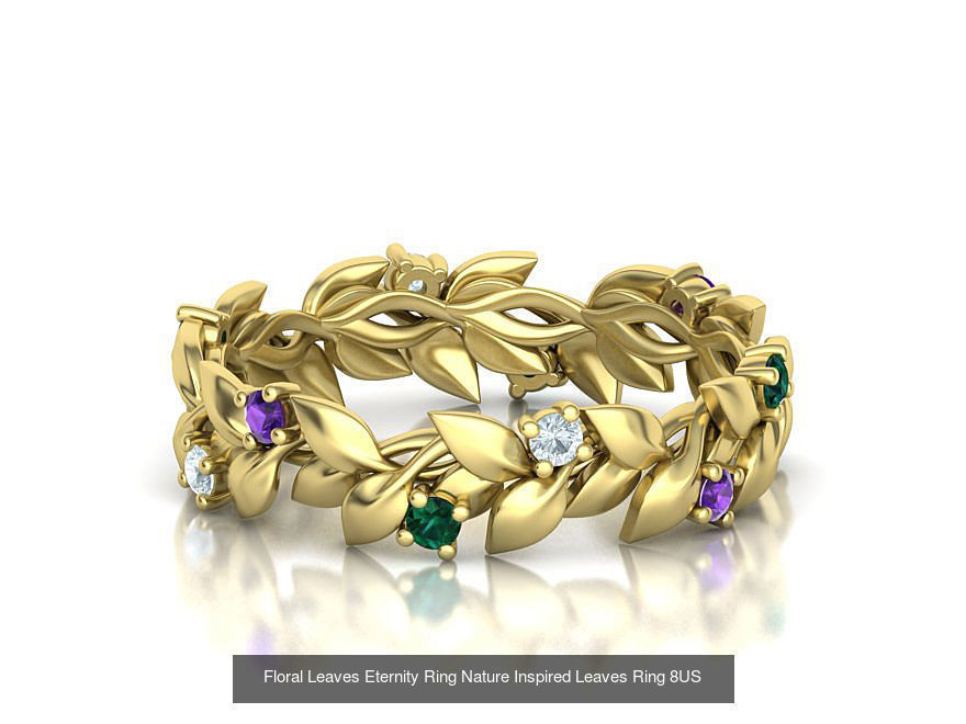 Floral Leaves Eternity Rings Collection 7US 8US 9US sizes _1