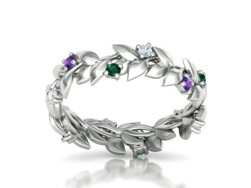 Floral Leaves Eternity Rings Collection 7US 8US 9US sizes _41