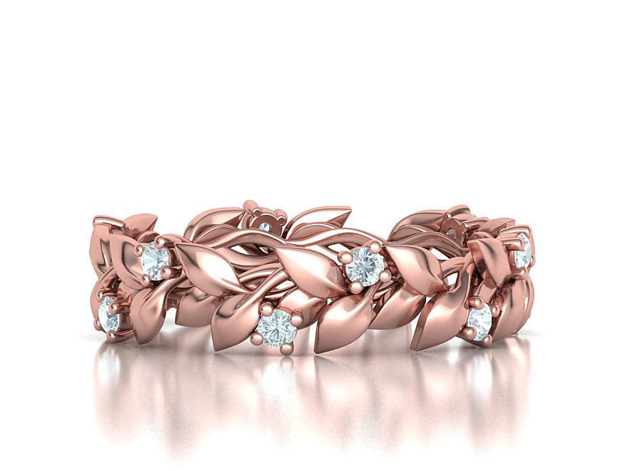 Floral Leaves Eternity Rings Collection 7US 8US 9US sizes _27