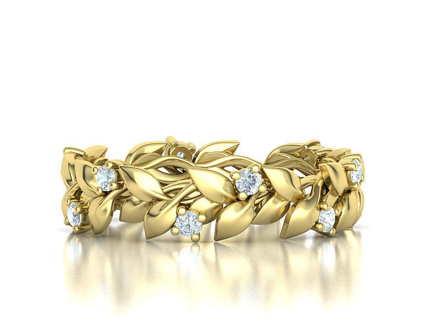 Floral Leaves Eternity Rings Collection 7US 8US 9US sizes _29