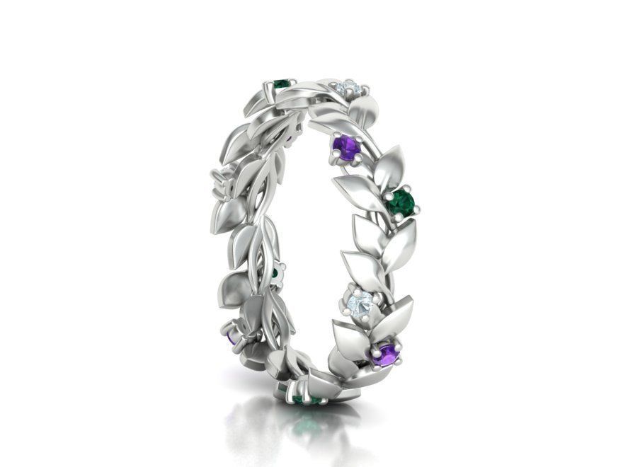 Floral Leaves Eternity Rings Collection 7US 8US 9US sizes _39