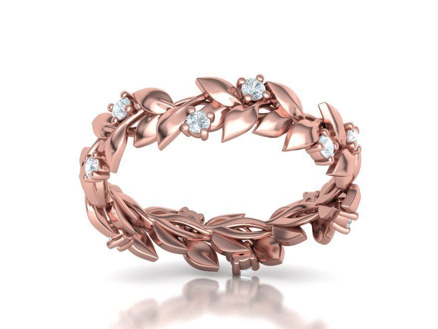 Floral Leaves Eternity Rings Collection 7US 8US 9US sizes _37