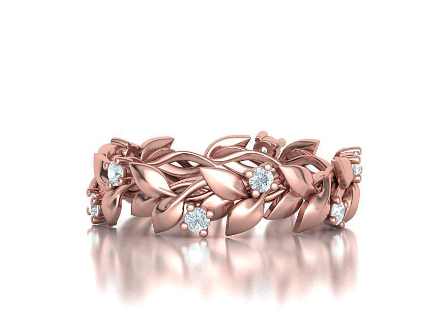 Floral Leaves Eternity Rings Collection 7US 8US 9US sizes _11