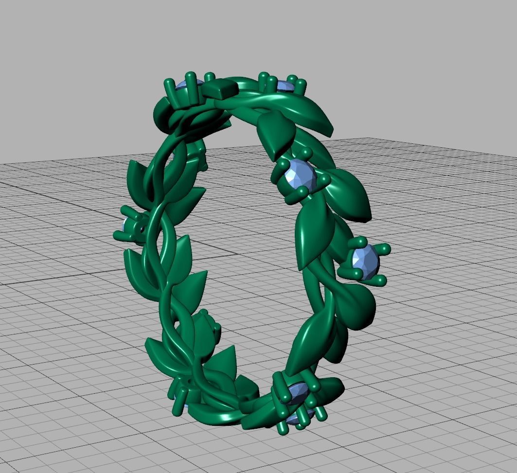 Floral Leaves Eternity Rings Collection 7US 8US 9US sizes _22