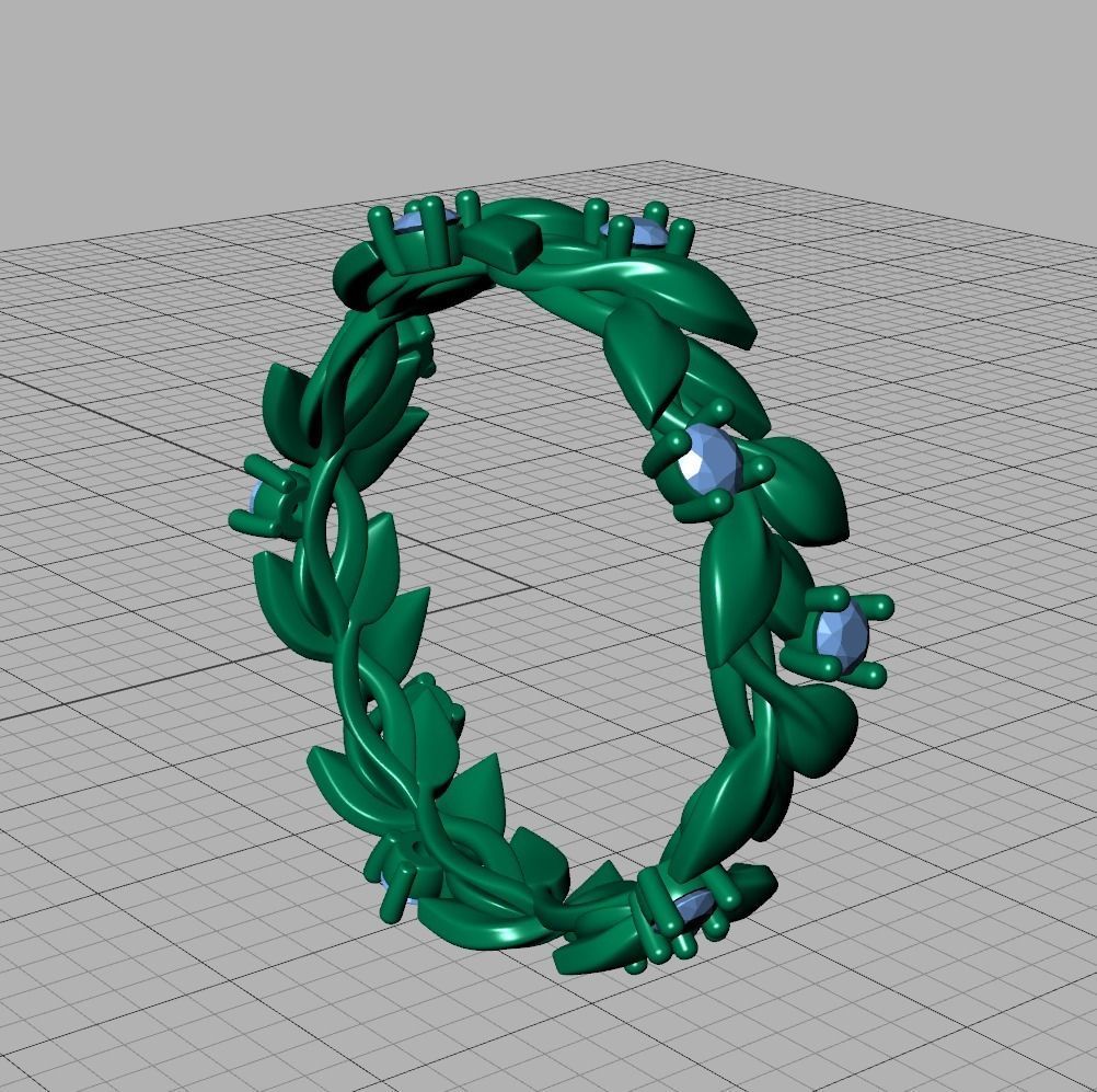 Floral Leaves Eternity Rings Collection 7US 8US 9US sizes _21