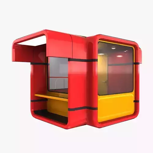 Modern Kiosk Low-poly 3D model
