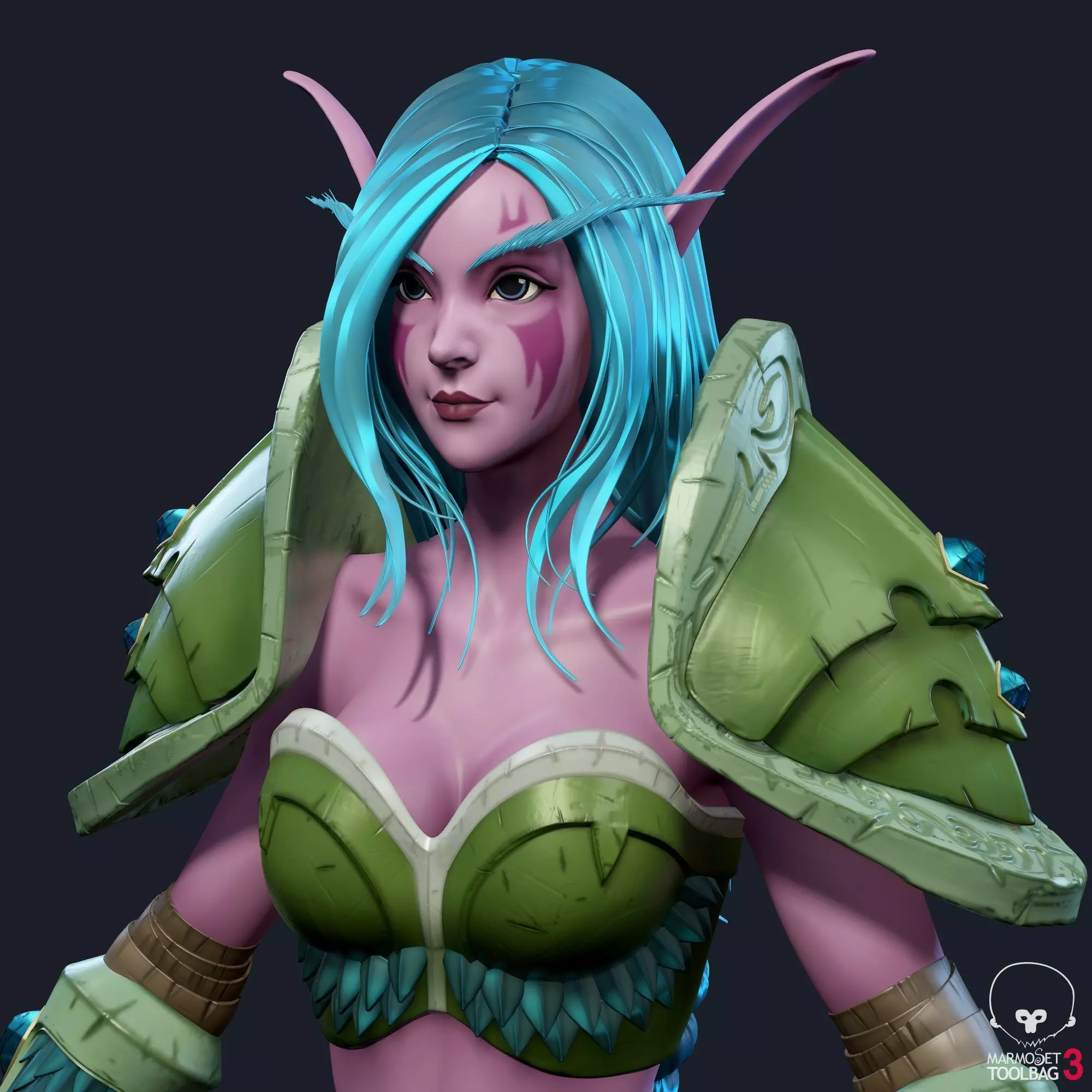 world of warcraft elf 3D model