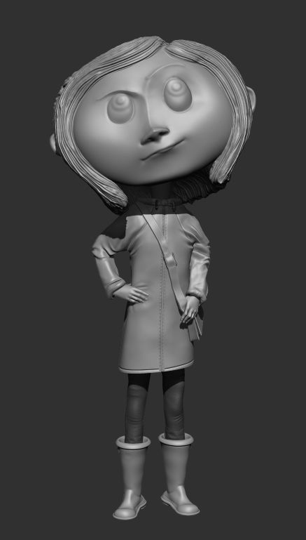 Coraline girl 3D print model_1
