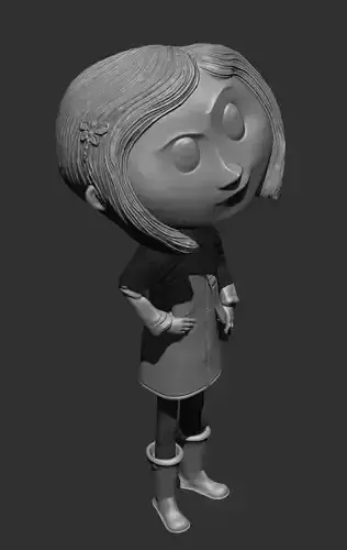 Coraline girl 3D print model