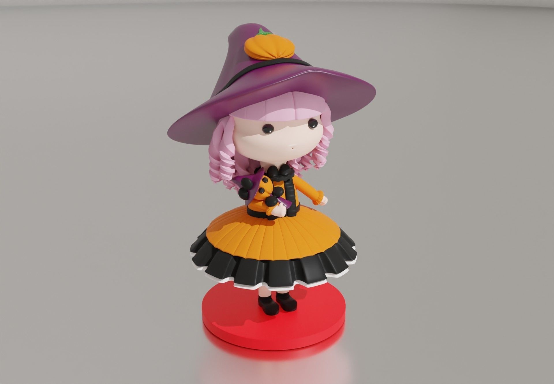 Halloween girl 3D print model_1