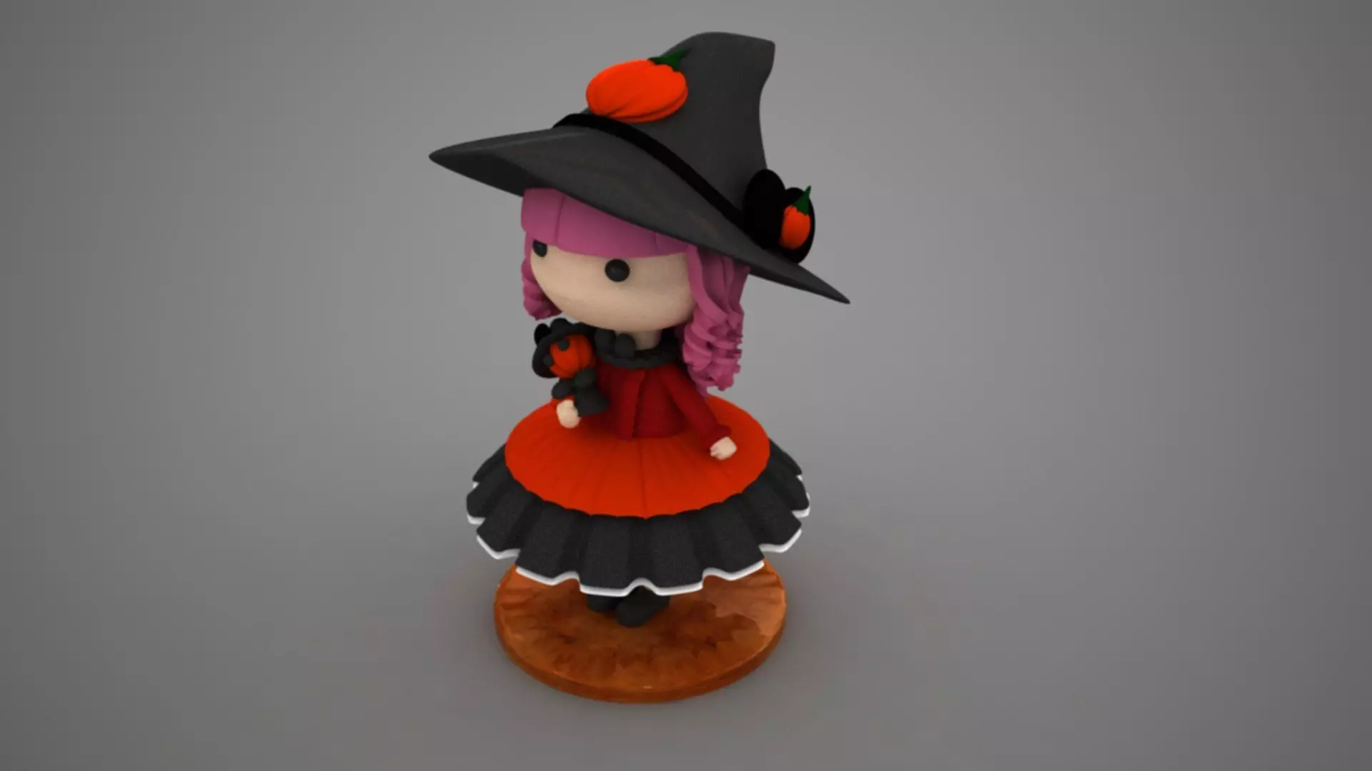 Halloween girl 3D print model_0
