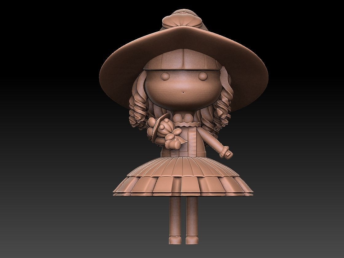 Halloween girl 3D print model_4