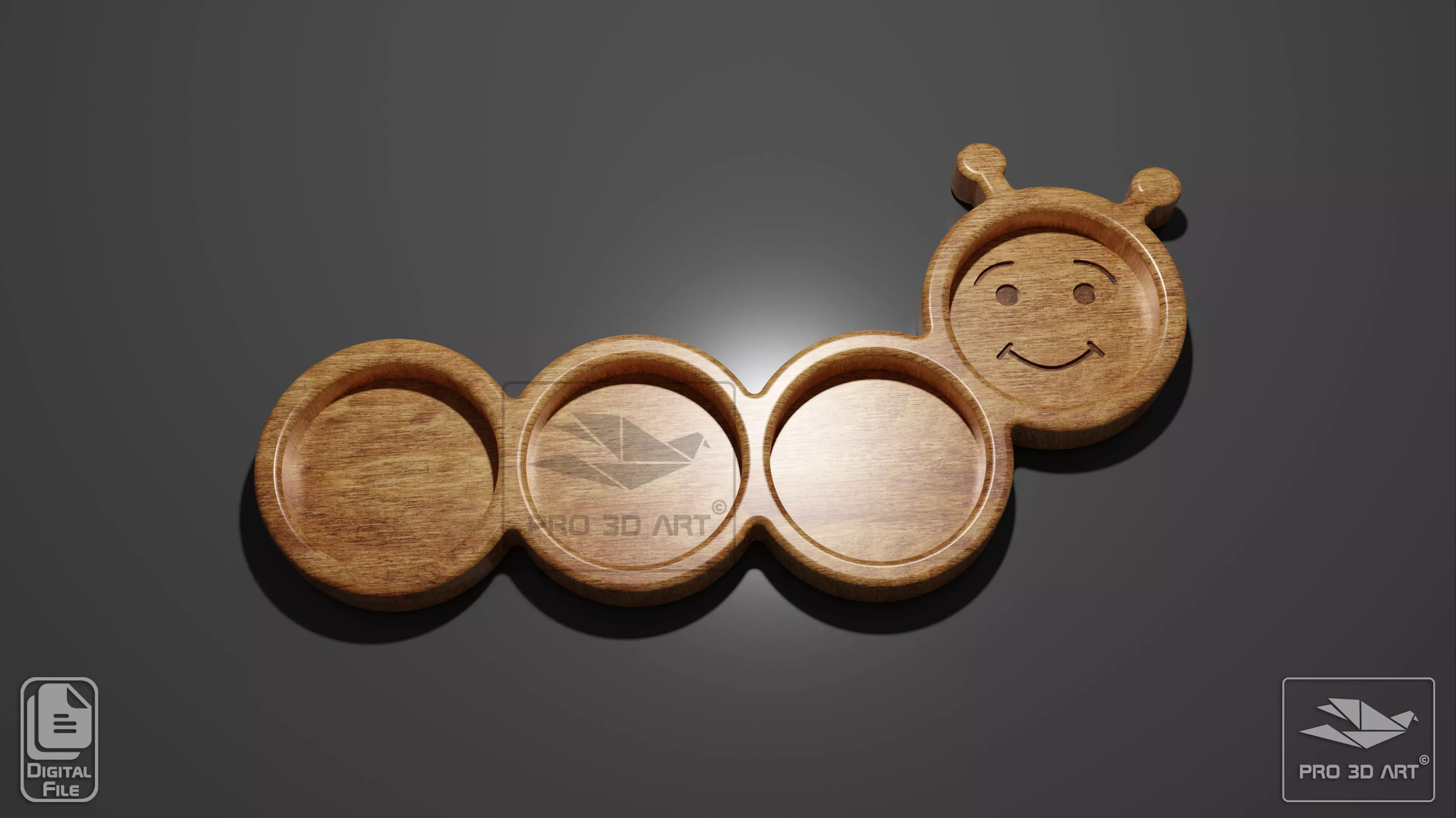 Caterpillar Tray - CNC Files for Wood 3D model_0