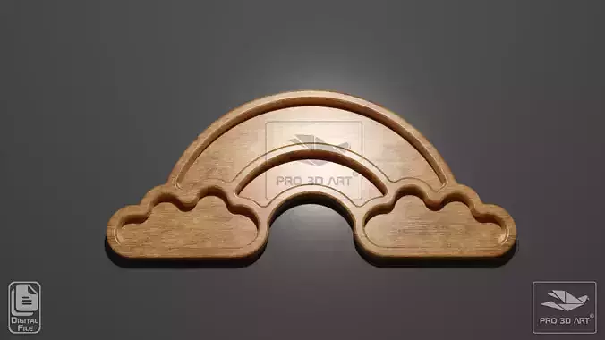 Rainbow Tray - CNC Files for Wood 3D model