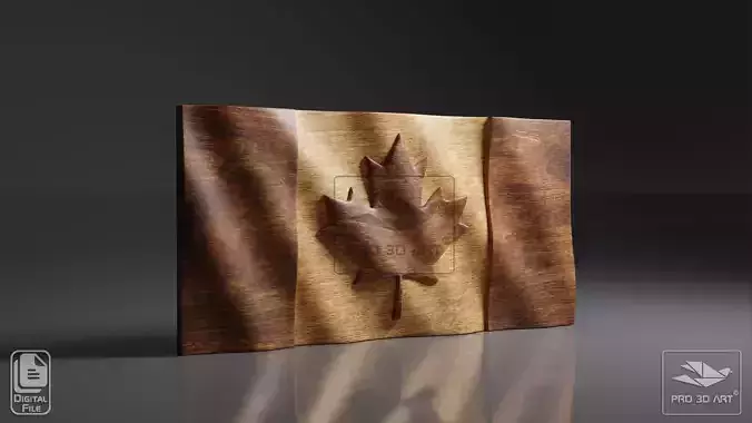 Canada Wavy Flag - CNC Files For Wood 3D STL Model