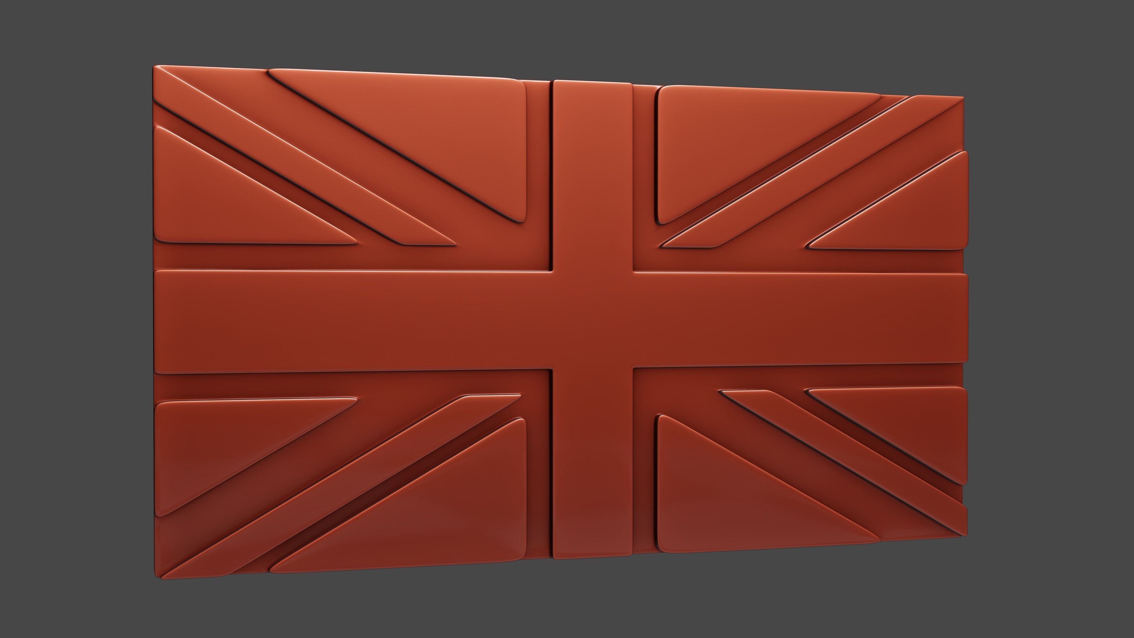 UK Flag - CNC Files For Wood 3D STL Model 3D model_1