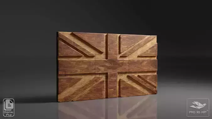 UK Flag - CNC Files For Wood 3D STL Model
