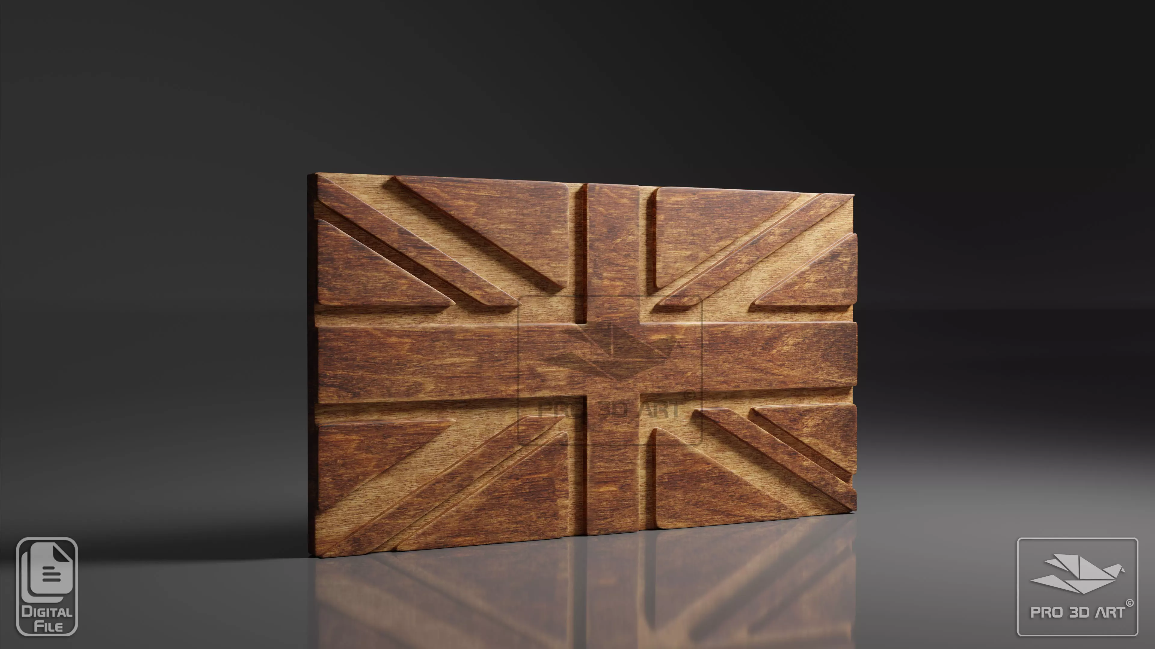 UK Flag - CNC Files For Wood 3D STL Model 3D model_0