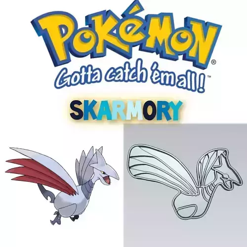 Amazing Pokemon Skarmory Cookie Cutter Stamp Cake Decorating  3D model