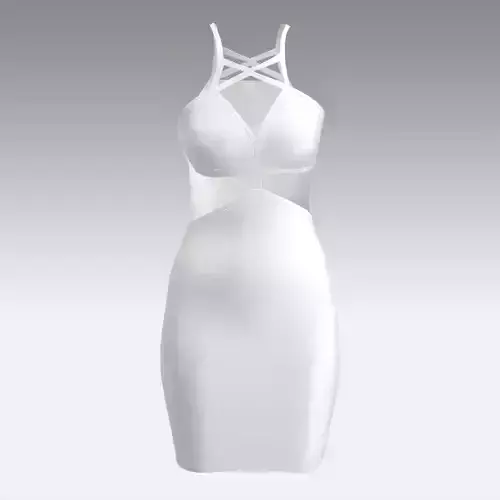 DRESS WHITE SATIN LOOK SMALL DRESS