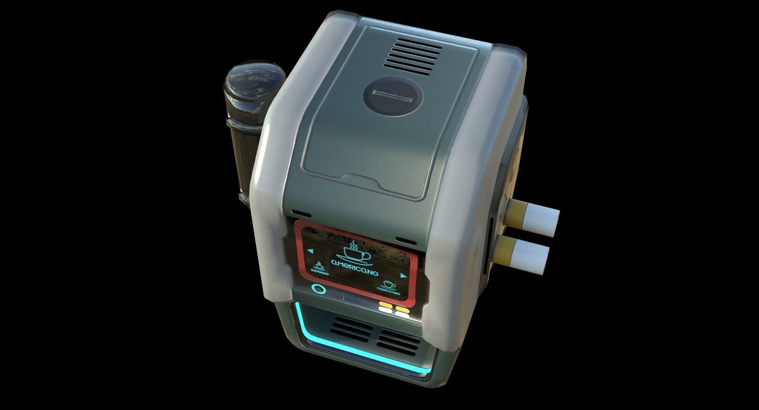 Sci-fi Coffee Machine Low-poly 3D model_6