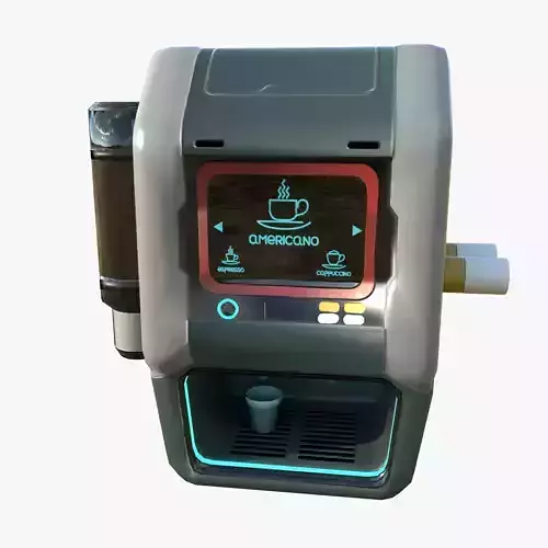 Sci-fi Coffee Machine Low-poly 3D model