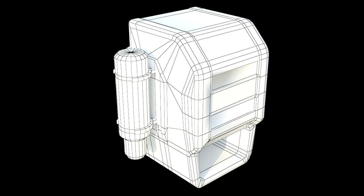 Sci-fi Coffee Machine Low-poly 3D model_9
