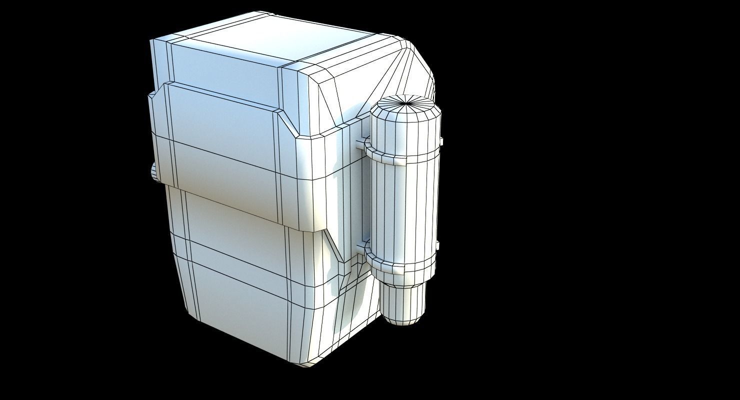 Sci-fi Coffee Machine Low-poly 3D model_12