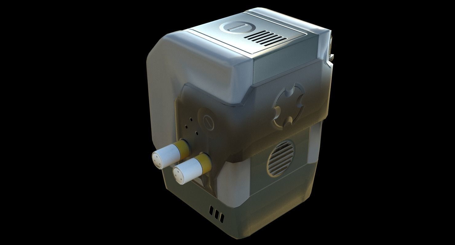 Sci-fi Coffee Machine Low-poly 3D model_3