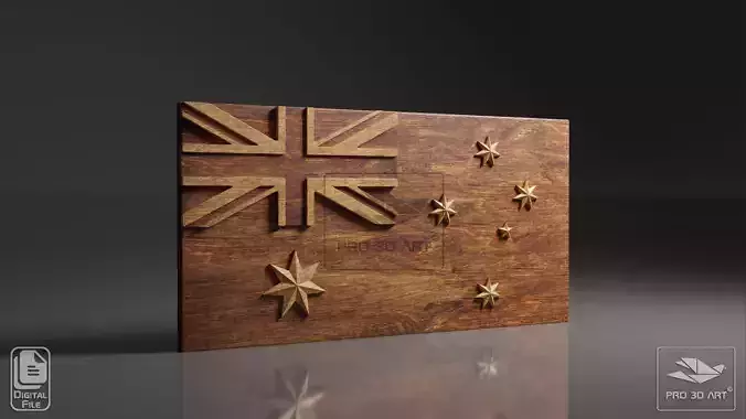 Australia Flag - CNC Files For Wood 3D STL Model