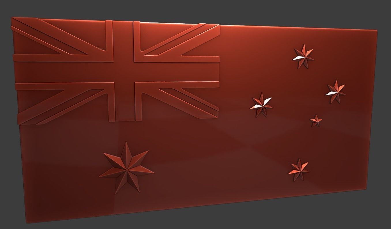 Australia Flag - CNC Files For Wood 3D STL Model 3D model_1