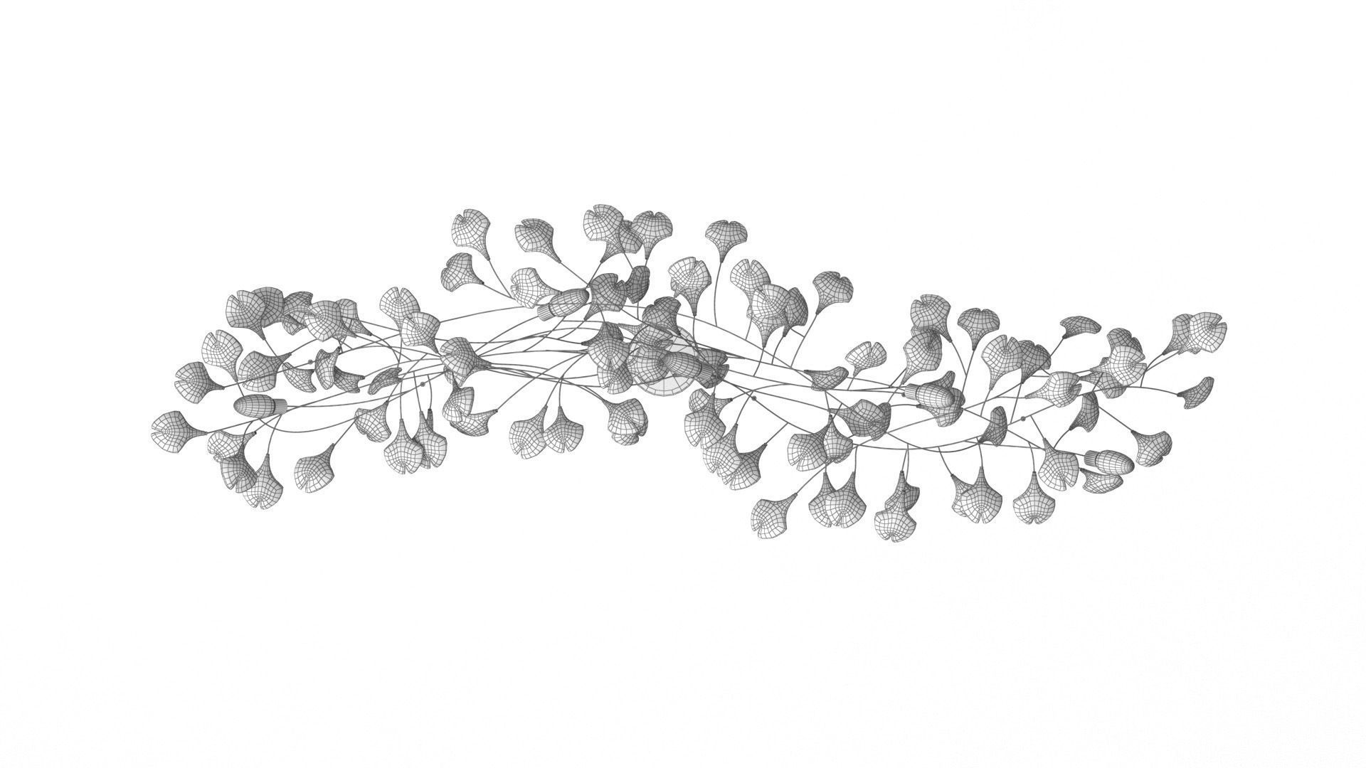 Stylized leaves lamp 3D model_7