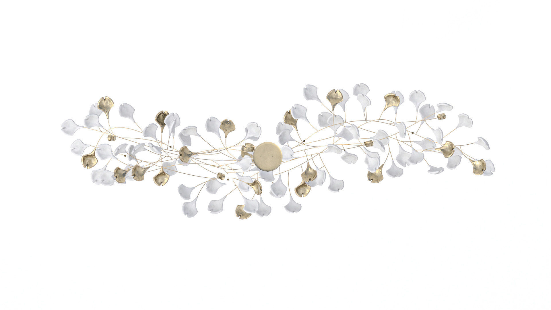 Stylized leaves lamp 3D model_4