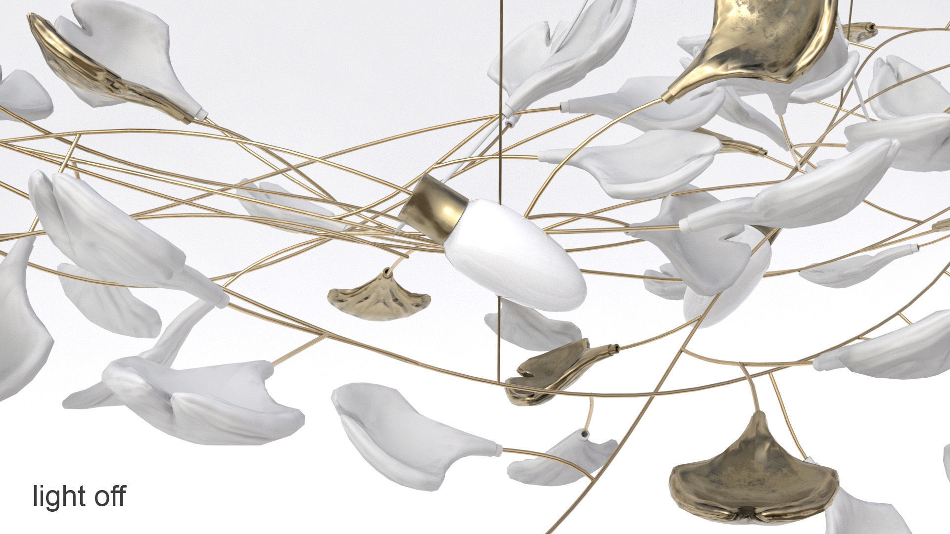 Stylized leaves lamp 3D model_9