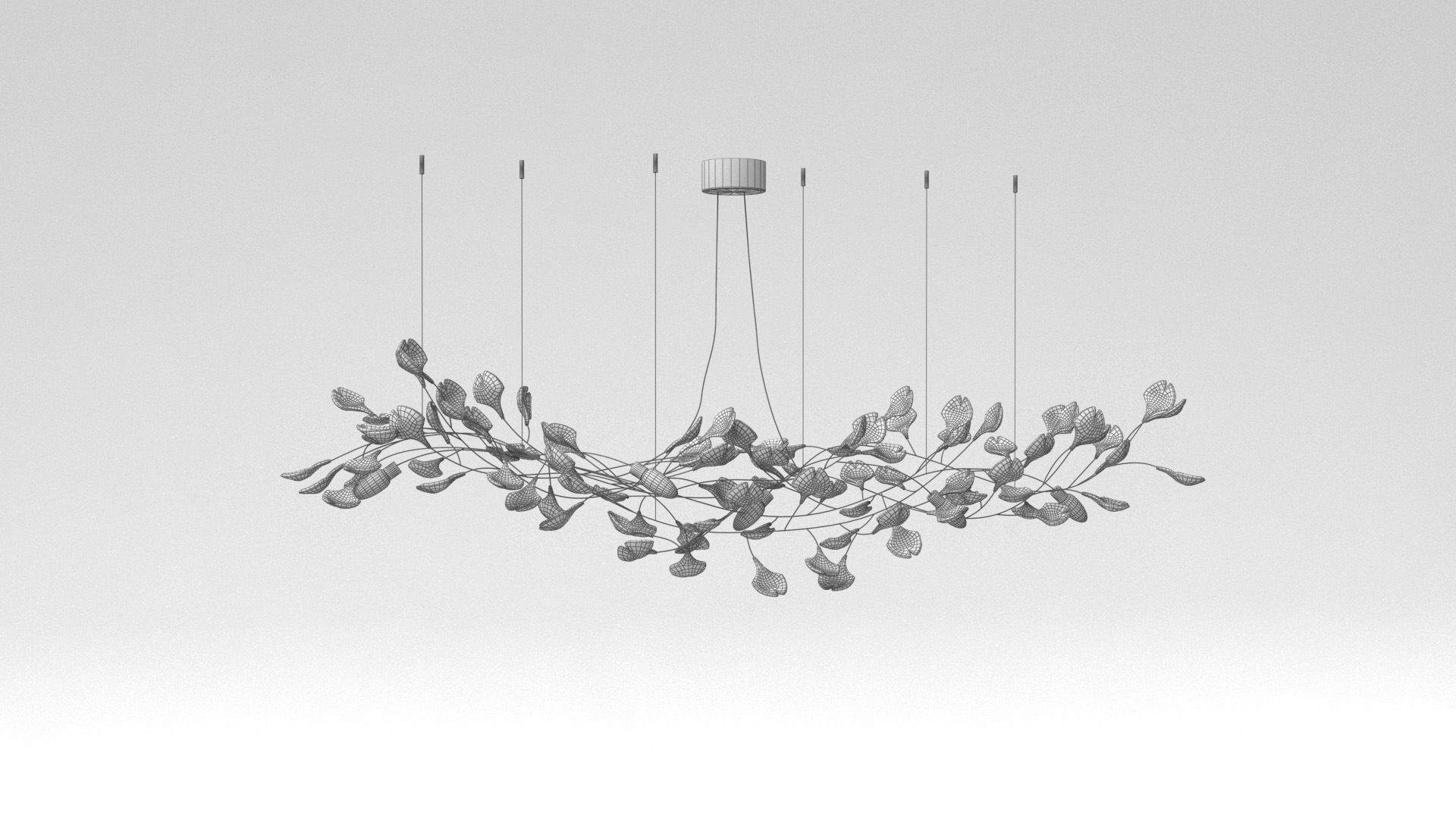 Stylized leaves lamp 3D model_2