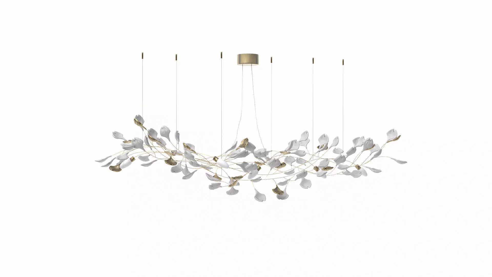 Stylized leaves lamp 3D model_0