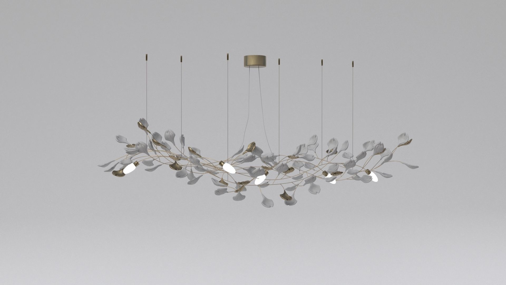 Stylized leaves lamp 3D model_1