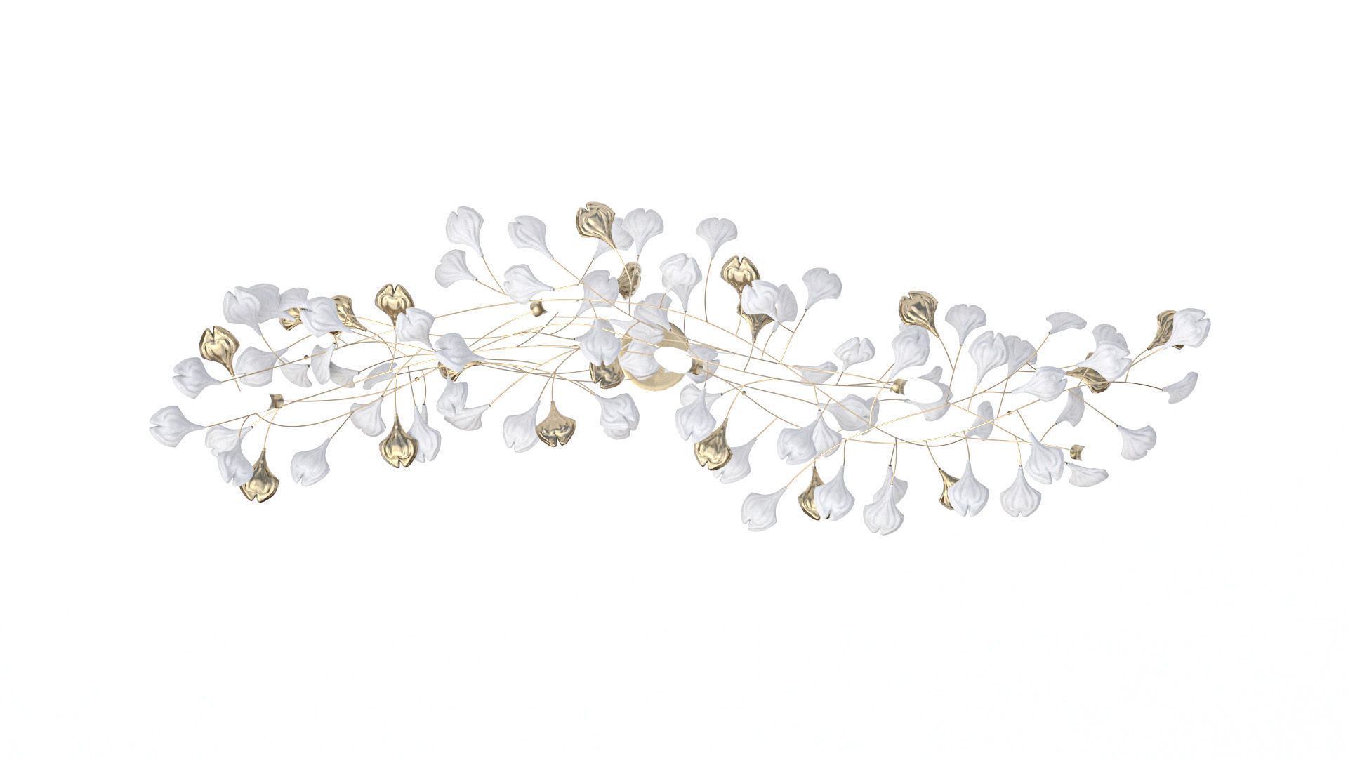 Stylized leaves lamp 3D model_6