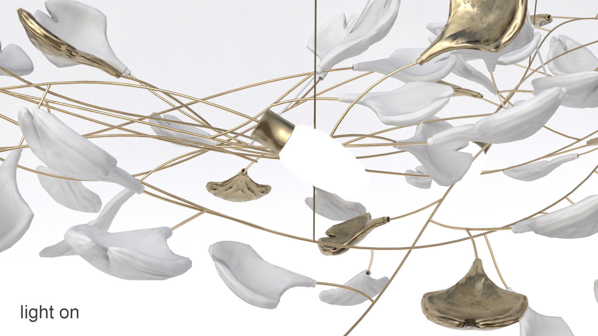 Stylized leaves lamp 3D model_8